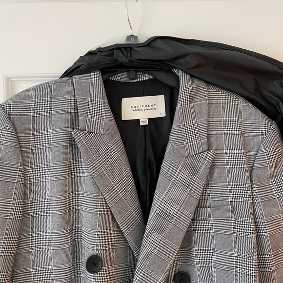 Equipment /Tabitha Simmons grey plaid tailored blazer - Picture 3 of 13